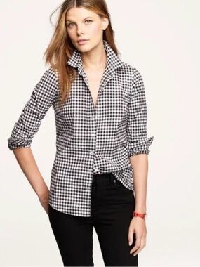 J. Crew Slim-fit stretch cotton poplin shirt in gingham Size4P Slim